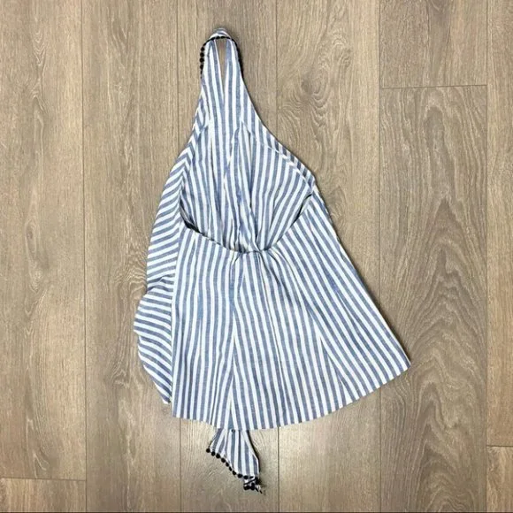 Zara Striped Tie Front Halter Top Blue & White Size Small - Picture 13 of 16